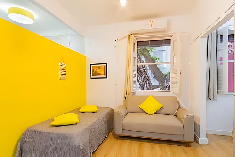 Apartamento Aconchegante em Ipanema •Quarto e Sala